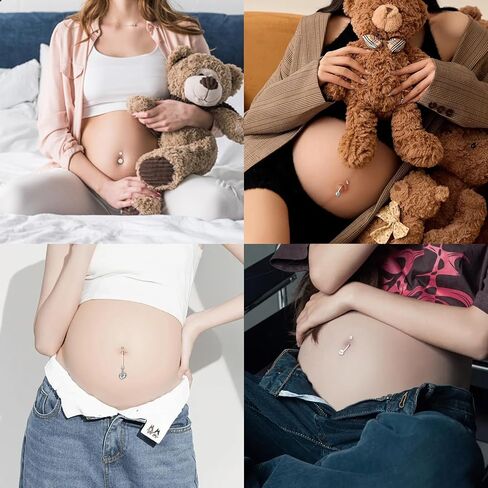 AceFun Belly button piercing pregnancy Flexible Clear Acrylic Pregnancy Belly Button piercing Ring Personalized Dangle Pregnancy Maternity Belly Bars 18mm 25mm 32mm 35mm 38mm in Saudi Arabia
