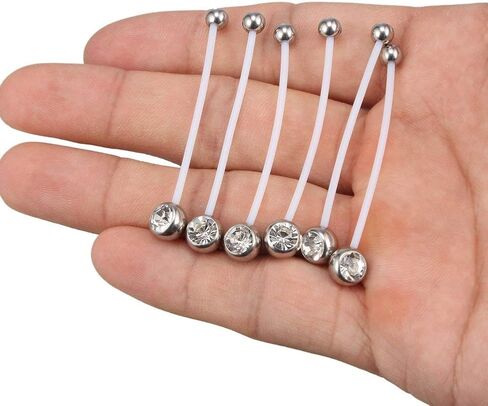 AceFun Belly button piercing pregnancy Flexible Clear Acrylic Pregnancy Belly Button piercing Ring Personalized Dangle Pregnancy Maternity Belly Bars 18mm 25mm 32mm 35mm 38mm in Saudi Arabia