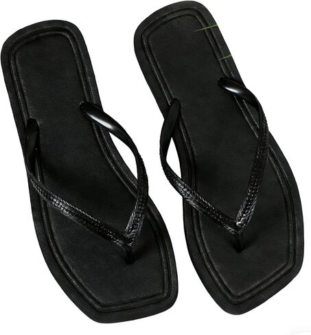 ASHALI Women's Square Toe Flip Flops with Arch Support - Classic Slim Thong Sandals for Beach, Pool, Shower & Daily Wear - Non-Slip Lightweight Sandals in Saudi Arabia