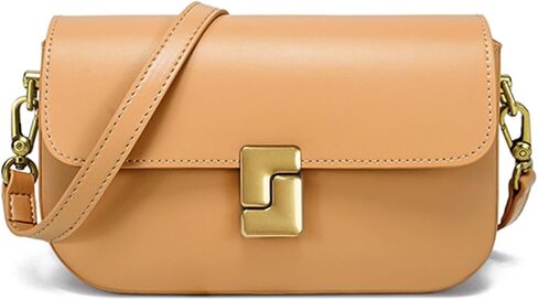 imeetu Genuine Leather Shoulder Bag for Women, Small Crossbody Bag | Structured Shoulder Purse Lightweight 0.7lb, 3 Pockets, 2 Detachable & Adjustable Straps for Daily Work and Travel in Kuwait