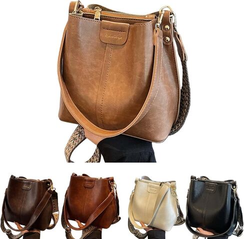 Crossbody Bags Purse for Women Trendy Vintage Travel Shoulder Bucket Bag Handbag Large Capacity Fashion Casual Outdoor in Saudi Arabia
