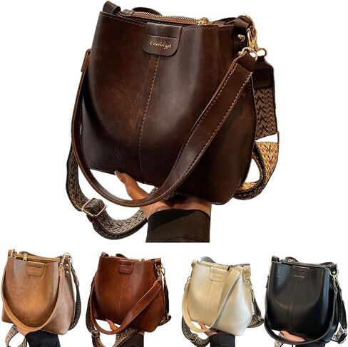 Crossbody Bags Purse for Women Trendy Vintage Travel Shoulder Bucket Bag Handbag Large Capacity Fashion Casual Outdoor in Saudi Arabia