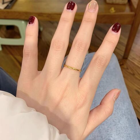 Cdrter 3-Piece 1mm Ultra-Thin 14K Gold Stackable Ring Set – Sizes 6/7/8 Tarnish-Free Plated Bands for Women Minimalist Pinky Thumb Knuckle Rings in Saudi Arabia