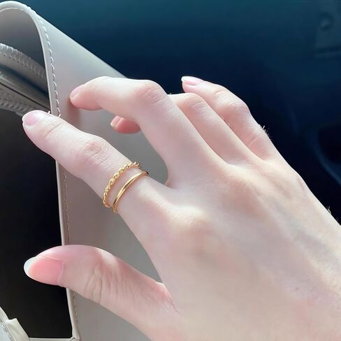 Cdrter 3-Piece 1mm Ultra-Thin 14K Gold Stackable Ring Set – Sizes 6/7/8 Tarnish-Free Plated Bands for Women Minimalist Pinky Thumb Knuckle Rings in Saudi Arabia
