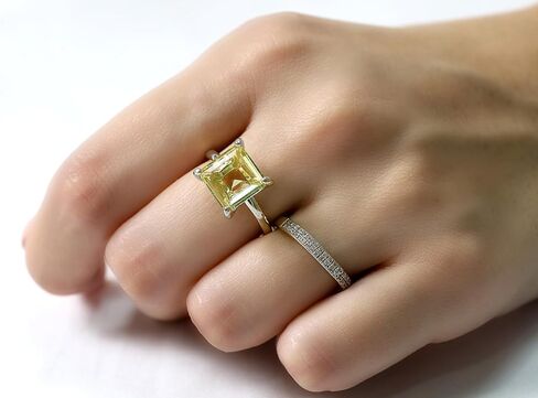 Handmade Lemon Quartz Ring in 925 Sterling Silver - Yellow Gemstone Ring for Special Occasions and Everyday Wear - Sizes 5-11 Available in Kuwait