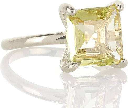Handmade Lemon Quartz Ring in 925 Sterling Silver - Yellow Gemstone Ring for Special Occasions and Everyday Wear - Sizes 5-11 Available in Kuwait