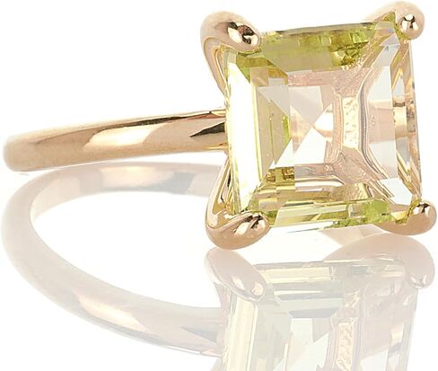 Handmade Lemon Quartz Ring in 925 Sterling Silver - Yellow Gemstone Ring for Special Occasions and Everyday Wear - Sizes 5-11 Available in Kuwait