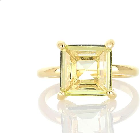 Handmade Lemon Quartz Ring in 925 Sterling Silver - Yellow Gemstone Ring for Special Occasions and Everyday Wear - Sizes 5-11 Available in Kuwait