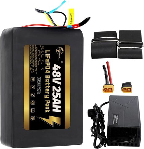 48V/52V LiFePO4 B attery 12Ah 16Ah 20Ah 25Ah, Built‑in 40A/50A BMS for 0‑1200W Motors（48v 25ah） in Saudi Arabia