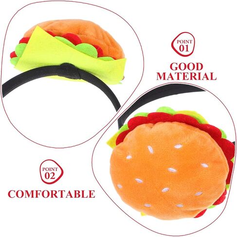 عصابة رأس IMIKEYA Burger: تزيين عصابة رأس الطعام للنساء والرجال - غطاء رأس مرح ومبتكر للحفلات الكرنفالية والمناسبات التنكرية in Kuwait