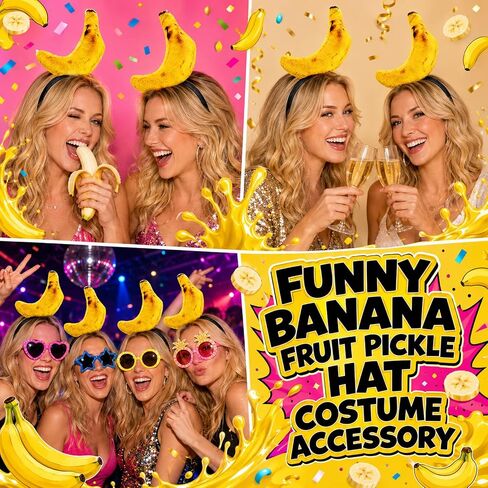 CZFDHP Banana Headband, Humorous Costume Accessories for Party Events, Comic Conventions and Themed Gatherings, Three-Piece Set with Two Headbands and One Pair of Earrings in Saudi Arabia