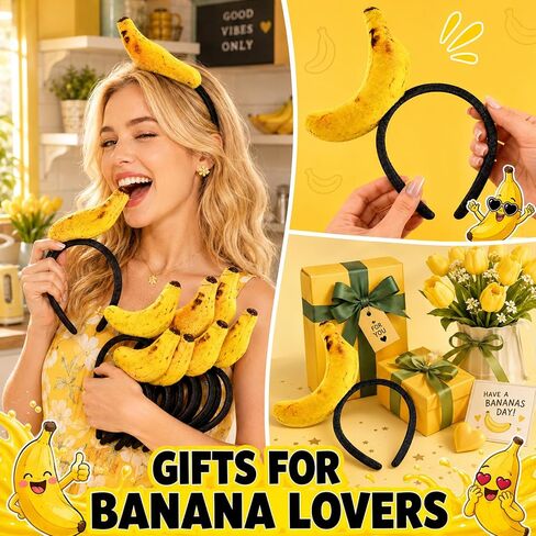 CZFDHP Banana Headband, Humorous Costume Accessories for Party Events, Comic Conventions and Themed Gatherings, Three-Piece Set with Two Headbands and One Pair of Earrings in Saudi Arabia