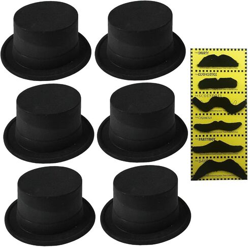 6 Pack Adults Top Hats Plastic Magician Hat Costume Hat Top Hat for women Stage Performance Party Cosplay Supplies in Saudi Arabia