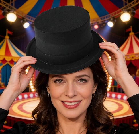 6 Pack Adults Top Hats Plastic Magician Hat Costume Hat Top Hat for women Stage Performance Party Cosplay Supplies in Saudi Arabia