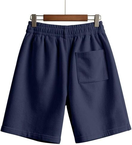 شورت صيفي كاجوال للرجال، شورت فضفاض برباط مطاطي مع جيوب للارتداء اليومي والشاطئ in Kuwait