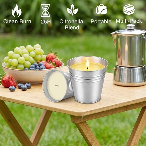 Citronella Candles Outdoor,8 Pack Soy Wax Citronella Candles (Total 40oz),Single Wick Patio Candle,200+ Hour Total Burn Time for Camping,Picnic,Backyard & Balcony in Saudi Arabia