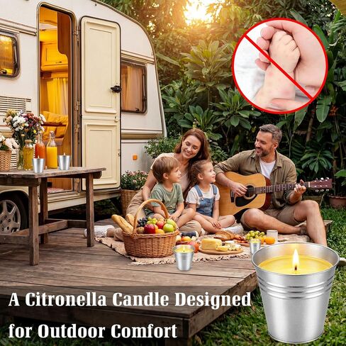 Citronella Candles Outdoor,8 Pack Soy Wax Citronella Candles (Total 40oz),Single Wick Patio Candle,200+ Hour Total Burn Time for Camping,Picnic,Backyard & Balcony in Saudi Arabia