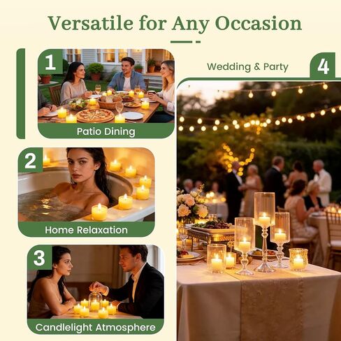 Tealight Citronella Candles Outdoor, 4Hours Soy Wax Tea Lights Candles for Patio, Garden, Yard, Terrace, Camping, Home, Indoor, Party, 30 Pack Acrylic Votive Candles for Weddings, Shabbat, Events in Saudi Arabia
