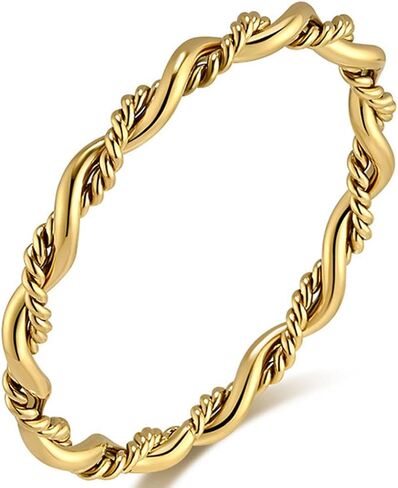 JUDE Jewelers Stainless Steel 2mm Width Braided Woven Rope Style Stacking Wedding Band Ring in Saudi Arabia