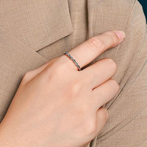 JUDE Jewellers خاتم زفاف من الفولاذ المقاوم للصدأ بعرض 2 مم مضفر ومنسوج على شكل حبل in Kuwait