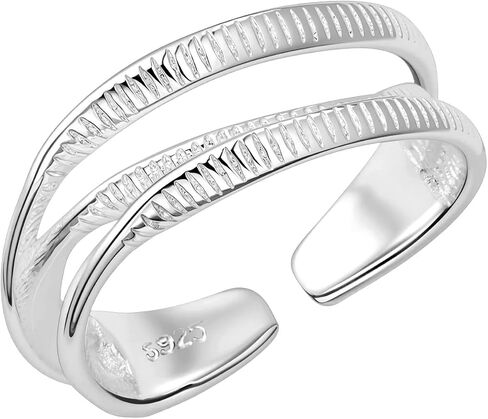 Silver Stacking Wrap Open Ring Handmade Thumb Adjustable Rings for Women in Saudi Arabia