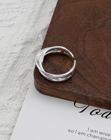 Silver Stacking Wrap Open Ring Handmade Thumb Adjustable Rings for Women in Saudi Arabia