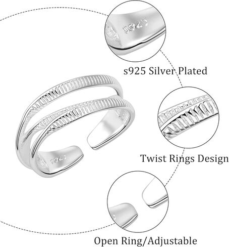 Silver Stacking Wrap Open Ring Handmade Thumb Adjustable Rings for Women in Saudi Arabia