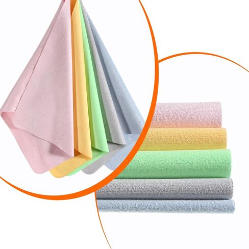 10pcs Shammy Eye Glass Clean Clothes Lens Cleaning Cloth Microfiber Cleaning Cloth Premium Eyeglass Cleaner Clothes Assorted Colors Lenses Screens Cameras VR/AR Headset and Screen Cleaner in Kuwait