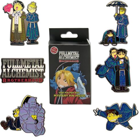 سلسلة Fullmetal Alchemist Brotherhood Mystery Enamel Pin Blind Box Series، إدوارد إلريك وألفونس إلريك، روي موستانج، روي موستانج وجان هافوك، جارتنر وروي موستانج، روي موستانج وريزا هوك، أو شعار العنوان in Kuwait