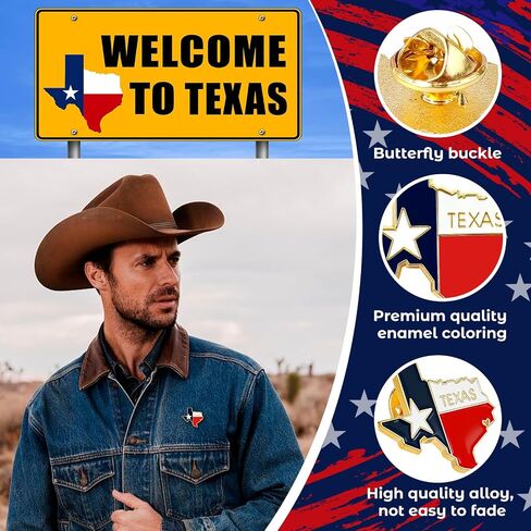 Texas State Lapel Pins Bulk, State Shape Flag Texas Themed Souvenir Gifts, Metal Texas Map Flag Pins for Patriotic Traveler Men Women Clothes Backpack Hat in Saudi Arabia