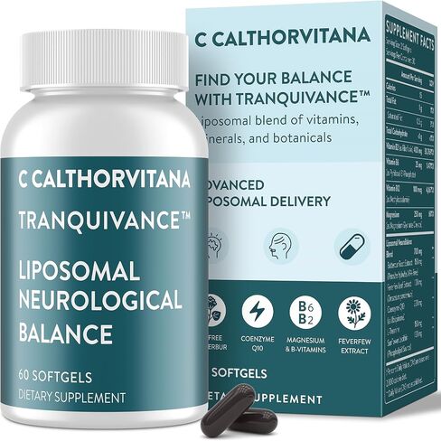 Migraine Relief Supplement – Liposomal Riboflavin, Vitamin B2 B6 & B12, Magnesium, CoQ10, L-Theanine, PA-Free Butterbur & Feverfew – Natural Head & Nerve – 60 Softgels in Kuwait
