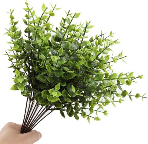 Artificial Eucalyptus Stem, Green Leaves, 12 Pack Green Faux Plant Branch, 12 inch Single Spray Fake Plants for Garden Office Patio Wedding Farmhouse Indoor Decoration in Saudi Arabia