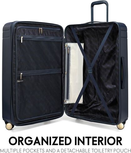 ELLE Louvre 2 Piece Expandable Polycarbonate Spinner Luggage Set | Navy in Saudi Arabia
