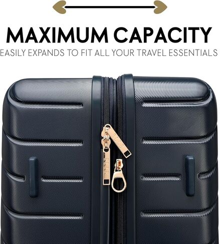 ELLE Louvre 2 Piece Expandable Polycarbonate Spinner Luggage Set | Navy in Saudi Arabia
