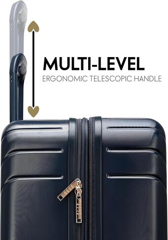 ELLE Louvre 2 Piece Expandable Polycarbonate Spinner Luggage Set | Navy in Saudi Arabia