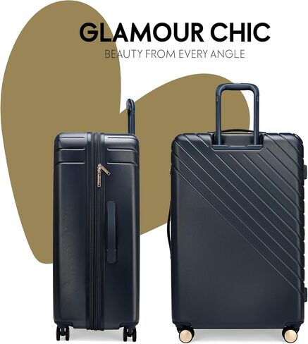 ELLE Louvre 2 Piece Expandable Polycarbonate Spinner Luggage Set | Navy in Saudi Arabia