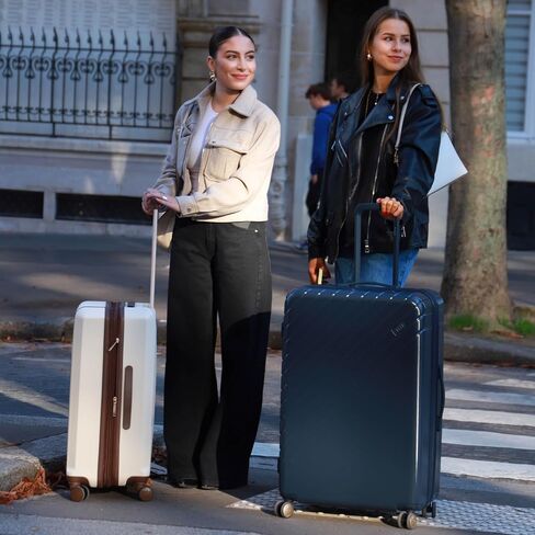 ELLE Louvre 2 Piece Expandable Polycarbonate Spinner Luggage Set | Navy in Saudi Arabia