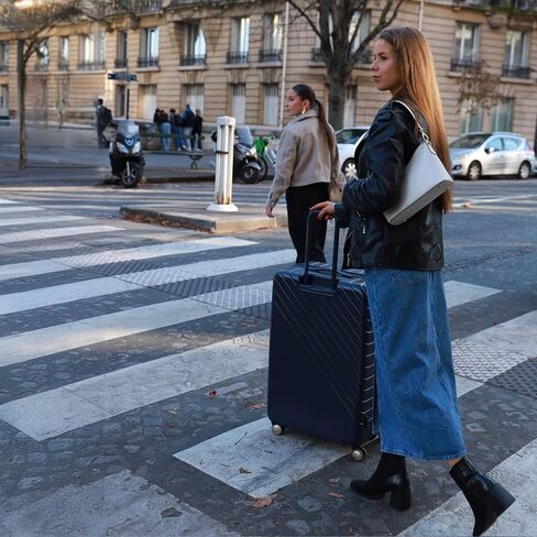 ELLE Louvre 2 Piece Expandable Polycarbonate Spinner Luggage Set | Navy in Saudi Arabia