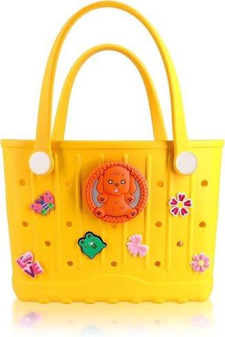 Small Rubber Tote Bag Waterproof Rubber Beach Bag with Charms Lightweight Travel Handbag for Beach,Pool,Work,Sport | Rubber Beach Bag in Saudi Arabia