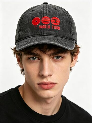 Arirang Fans Washed Baseball Cap World Tour Merch Hat for Fans K-Pop Merchandise Adjustable Size for Men & Women Gray Black in Saudi Arabia