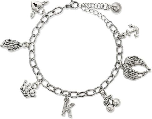 Katseye Charm Bracelet for Fans, Katseye Merch Link Bracelet with 7 Symbolic Charms, Adjustable Stainless Steel Chain Bracelets, Concert & Music Festival Jewelry Gift in Saudi Arabia