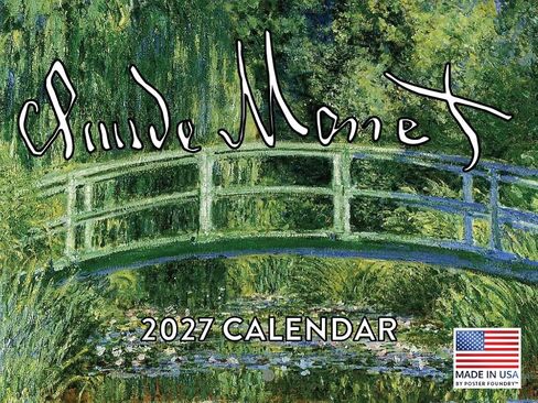 Claude Monet Calendar 2025 Art Monthly Wall Calender 12 Month | American Made In The USA in Kuwait
