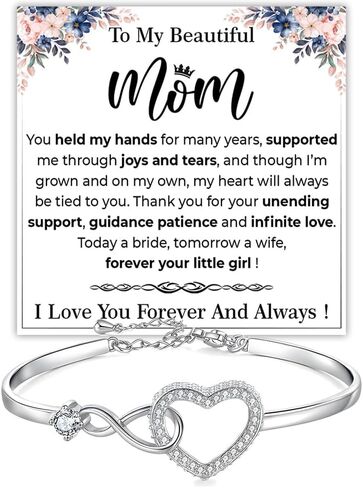 To My Mom Bracelet, Mom Bracelets For Women, Mother's Day Gifts Bracelets, Sentimental Jewelry Gift With Message Card, Romantic Anniversary, Birthday, Christmas & Holiday Gift in Kuwait