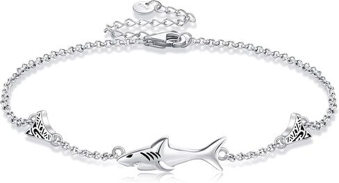 Shark Bracelet 18K White Gold Plated Shark Bracelet Sea Shark Bracelet Jewelry Gifts for Women in Saudi Arabia