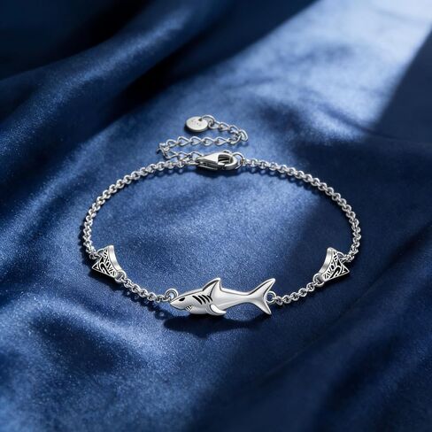 Shark Bracelet 18K White Gold Plated Shark Bracelet Sea Shark Bracelet Jewelry Gifts for Women in Saudi Arabia