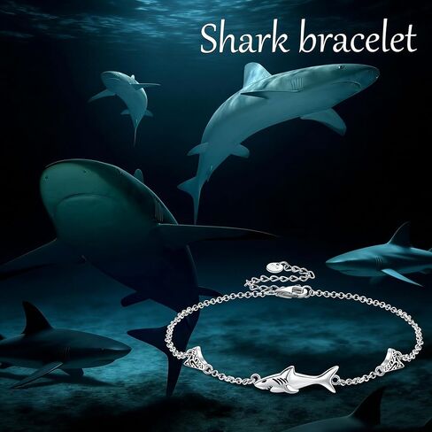 Shark Bracelet 18K White Gold Plated Shark Bracelet Sea Shark Bracelet Jewelry Gifts for Women in Saudi Arabia