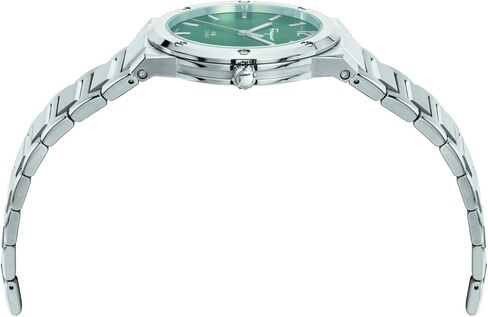 ساعة Ferragamo F-80 Classic Collection الفاخرة للرجال مع سوار وحافظة من الفولاذ المقاوم للصدأ تتميز بمينا أخضر in Kuwait