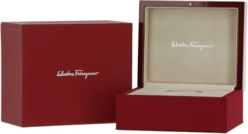 ساعة Ferragamo F-80 Classic Collection الفاخرة للرجال مع سوار وحافظة من الفولاذ المقاوم للصدأ تتميز بمينا أخضر in Kuwait