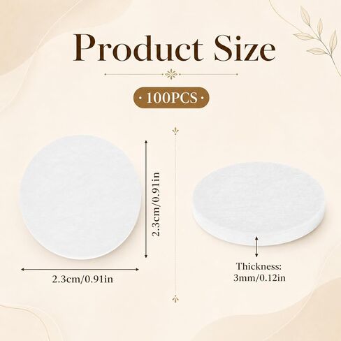 Diffuser Refill Pads, 100 Pcs 0.9 Inch Microfibre Essential Oil Diffuser Pad Unscented Essential Oil Perfumes Refill Pads Aroma Pads for Air Purifier Car Vent Clip Humidifier and Locket Necklace in Kuwait