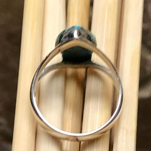Natural Sleeping Beauty Turquoise 925 Solid Sterling Silver Ring Size 6.5, 7.5 in Saudi Arabia